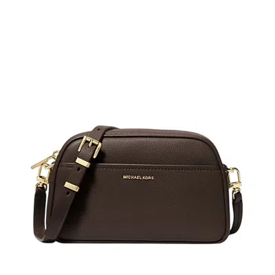 Michael Kors Jet Set Small Nubuck Camera Crossbody Bag In Brown