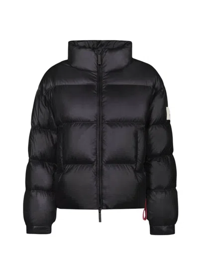 After Label High-neck Feather Puffer Jacket In Black