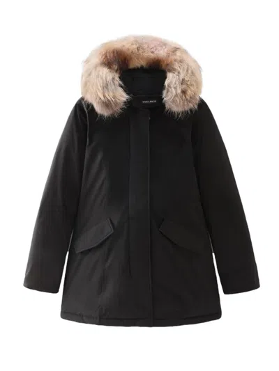 Woolrich Women's Jackets  - Luxury Artic Raccoon Parka - Black In Black