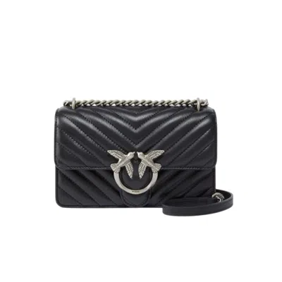 Pinko Mini Love Bag One Chevron In Black