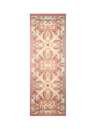 Etro Wool And Cashmere Scarf With Placed Print In Brown