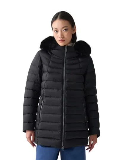 Colmar Woman Trapeze Jacket With Fur 2233e 2yo 99 In Black