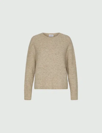 Marella Albina Speckled Crew-neck Sweater In Brown