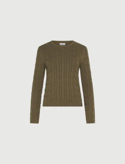 Marella Long-sleeved Crew Neck Sweater In Green