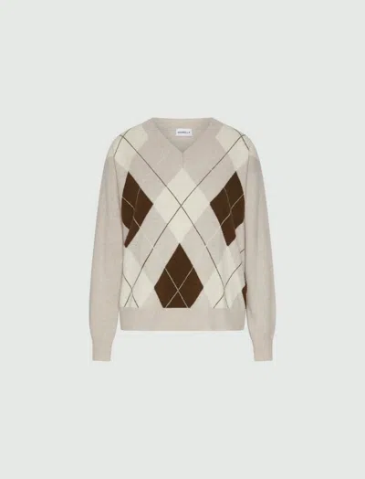 Marella Cashmere-blend Inlay Sweater In Neutral