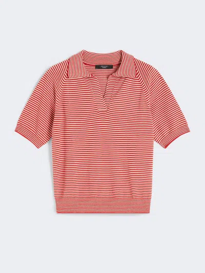 Max Mara Cotton Yarn Polo Shirt In Red