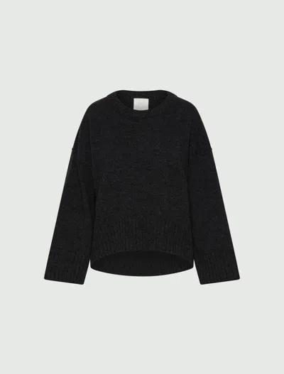 Marella Pure Wool Crew-neck Sweater In Black