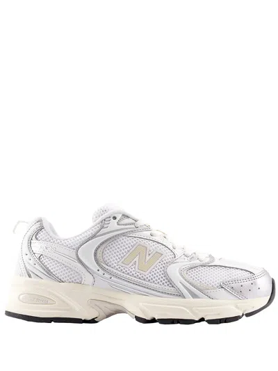 New Balance Mesh Rubber Sole Sneakers With Silver Accents In Silver
