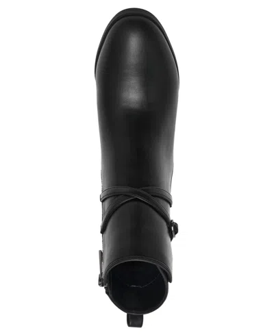 Anne Klein Maurice Maur01f9 Women's Bootie Black Leather Ankle Boots Jobb2040 In Black