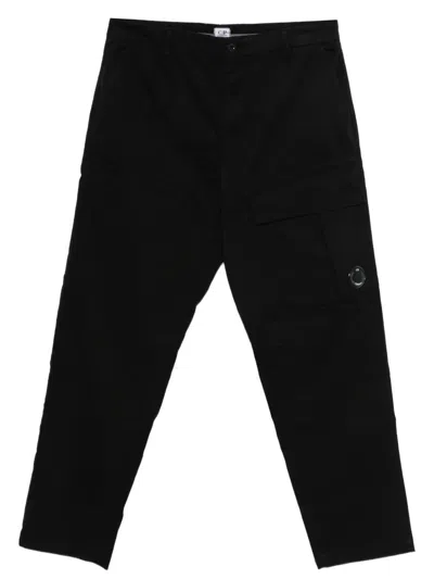 C.p. Company Cargo-pocket Trousers In Black