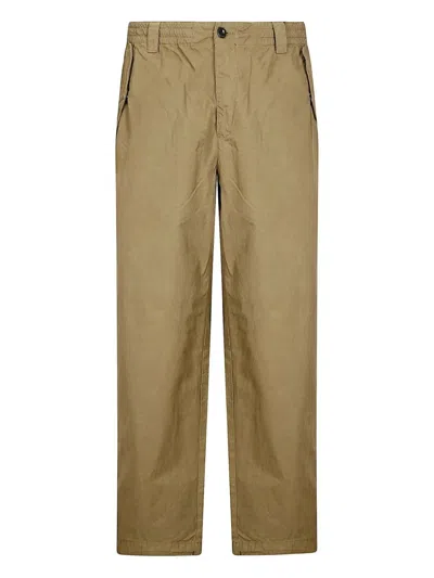 C.p. Company Button-fastening Drawstring Trousers In Brown
