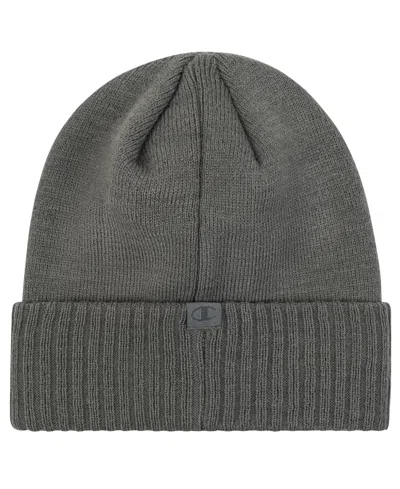 Champion Men's Script Cuff Beanie In Gray