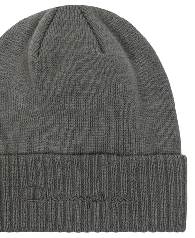 Champion Men's Script Cuff Beanie In Gray