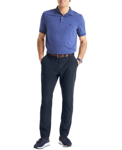 Nautica Men's Flat-front Performance Pants In Blue