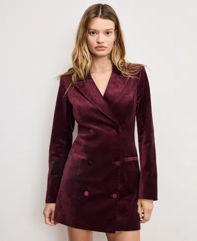 Good American Women's Velvet Executive Dress, Regular And Plus Size In Burgundy