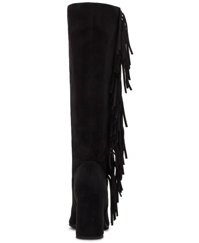 Madden Girl Women's Shakke Knee-high Fringe Dress Boots In Black