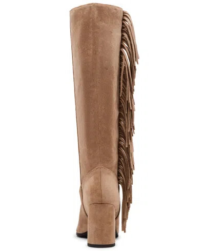 Madden Girl Women's Shakke Knee-high Fringe Dress Boots In Brown