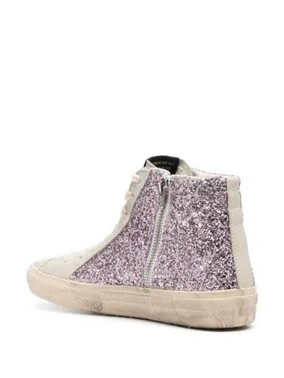 Golden Goose Sparkling Low Top Sneakers With Star Patch In Multi