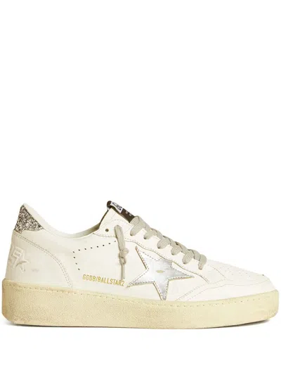 Golden Goose Ballstar 2 Leather Upper And Spur Laminated Star Glitter Heel In Multi