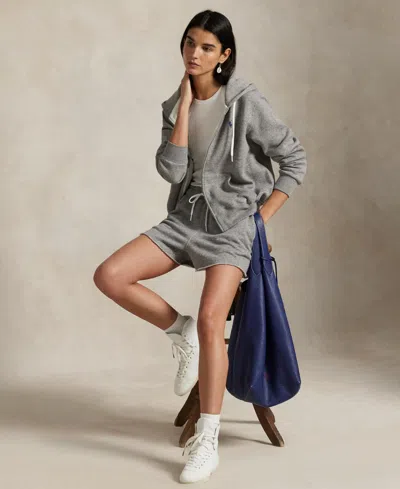 Polo Ralph Lauren Grey Zip-up Sweatshirt In Cotton Blend In Gray
