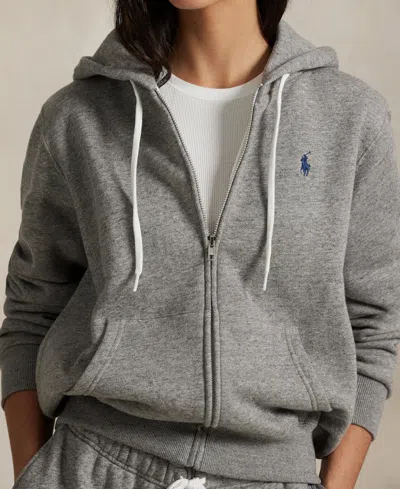 Polo Ralph Lauren Grey Zip-up Sweatshirt In Cotton Blend In Gray