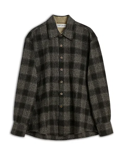 Our Legacy Mens Above Oakland Low Twist Check Shirt In Black
