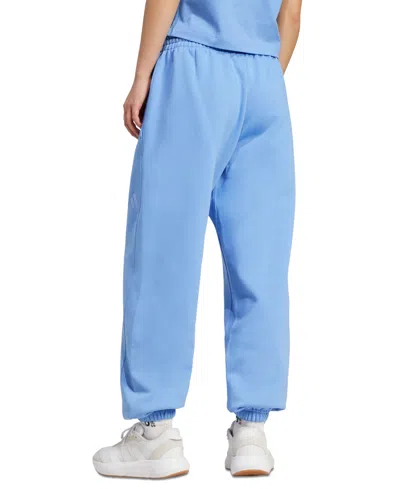 Adidas Originals Women's All Szn Fleece Elastic Waistband Pants In Blue