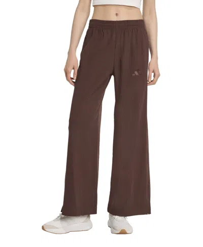 Adidas Originals Women's Loose Wide Leg Pants In Brown