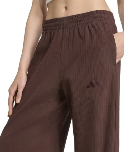 Adidas Originals Women's Loose Wide Leg Pants In Brown