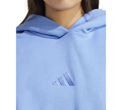 Adidas Originals Women's All Szn Fleece Boyfriend Hoodie In Blue