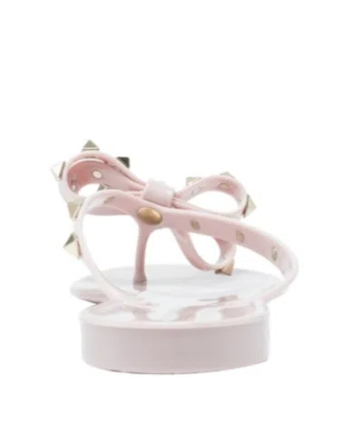 Valentino Rockstud Flip Flops In Pink