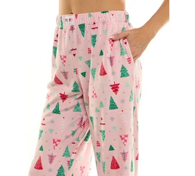 Roudelain Women's Printed Open Leg Velour Pants In Pink