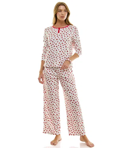 Roudelain Women's 2-piece Printed Long-sleeve Top And Pants Set In Multi