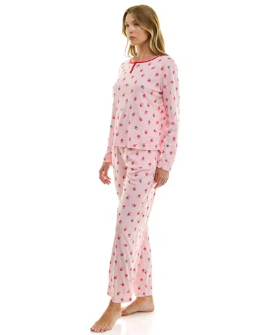 Roudelain Women's 2-piece Printed Long-sleeve Top And Pants Set In Pink