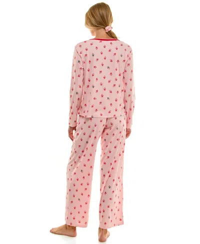 Roudelain Women's 2-piece Printed Long-sleeve Top And Pants Set In Pink