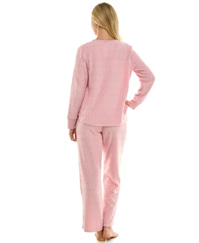 Roudelain Women's 2-piece Long-sleeve Crewneck Top And Pants Set In Pink