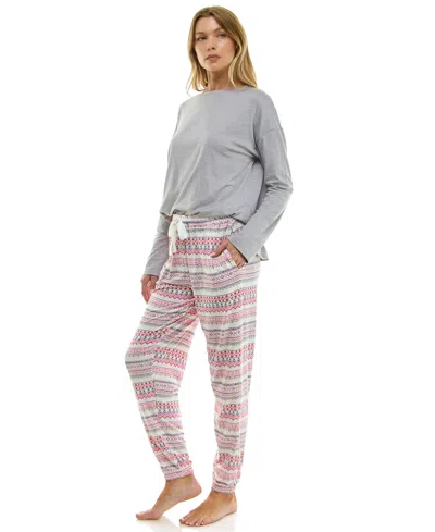 Roudelain Women's Printed Contrast Waistband Joggers In Multi