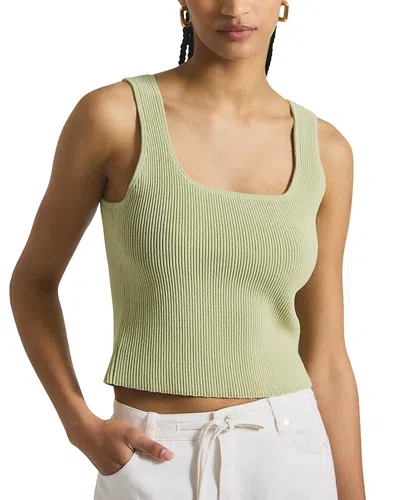 Derek Lam 10 Crosby Sain Ribbed Sweater Tank Top In Green