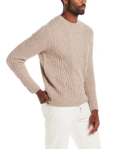Weatherproof Vintage Men's Cable Knit Crew Neck Sweater In Neutral
