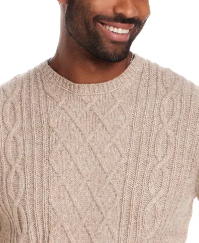 Weatherproof Vintage Men's Cable Knit Crew Neck Sweater In Neutral