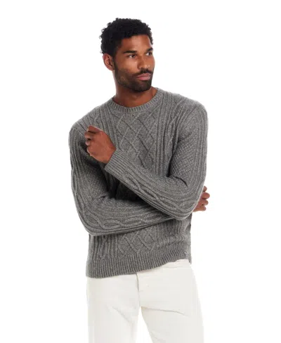 Weatherproof Vintage Men's Cable Knit Crew Neck Sweater In Gray