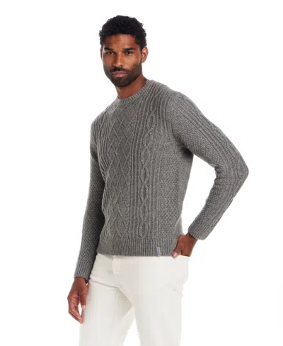 Weatherproof Vintage Men's Cable Knit Crew Neck Sweater In Gray