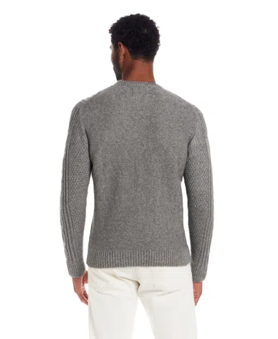 Weatherproof Vintage Men's Cable Knit Crew Neck Sweater In Gray