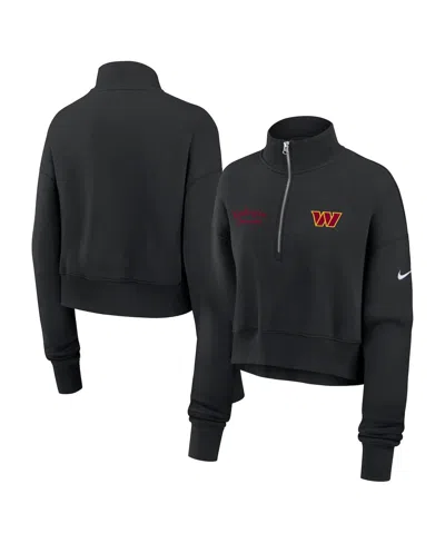 Nike Washington Commanders Phoenix  Women's Nfl Cropped 1/4-zip Crew In Black
