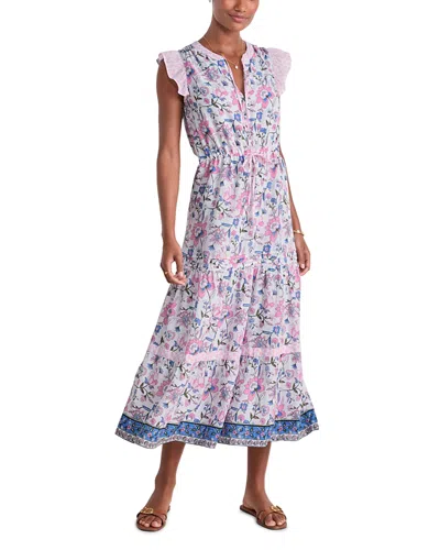 Vineyard Vines Flutter Sleeve Maxi Dress In Multi