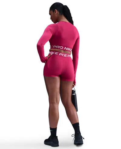 Nike Pro Women's 3" Shorts In Pink