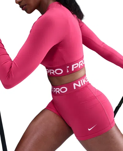 Nike Pro Women's 3" Shorts In Pink