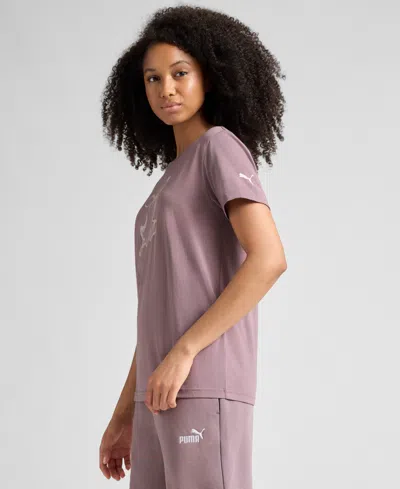 Puma Women's Ribbon Crewneck Graphic T-shirt In Purple