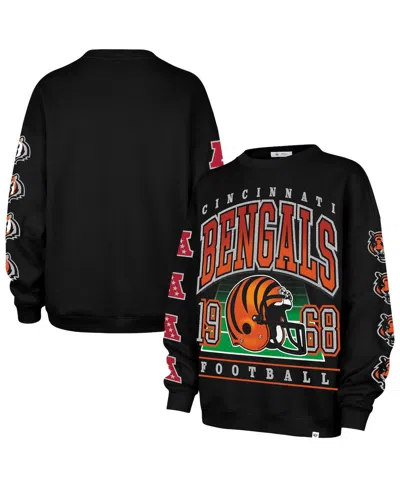 47 Brand '47  Black Cincinnati Bengals Go Big Oversized Pullover Sweatshirt In Black