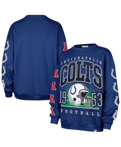 47 Brand Women's Royal Indianapolis Colts Go Big Oversized Pullover Sweatshirt In Blue